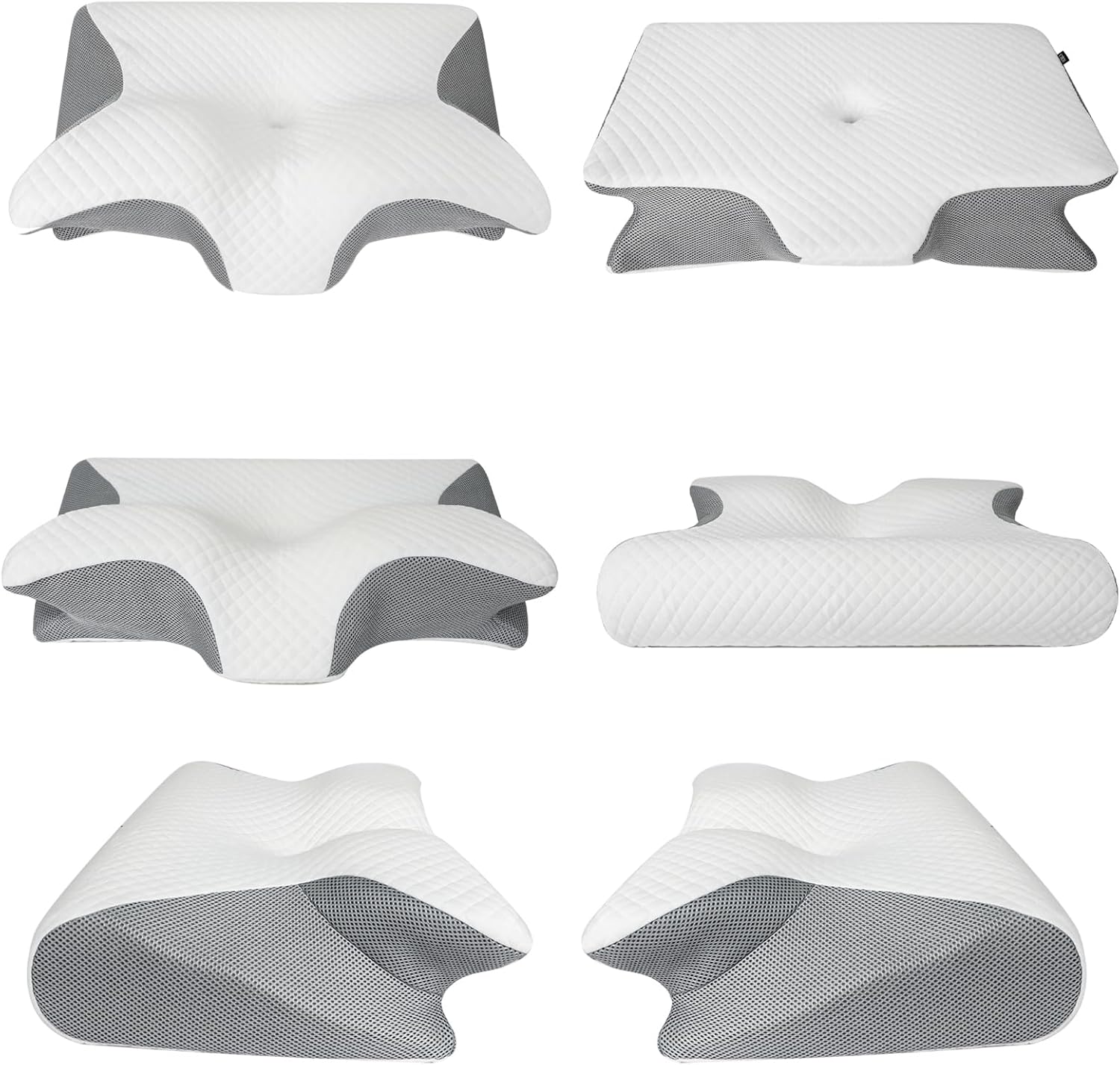 2-in-1 Memory Foam Cervical Orthopedic Pillow for Neck Support | وسادة رقبة أرثوبيدية من رغوة الذاكرة 2 في 1 لدعم الرقبة