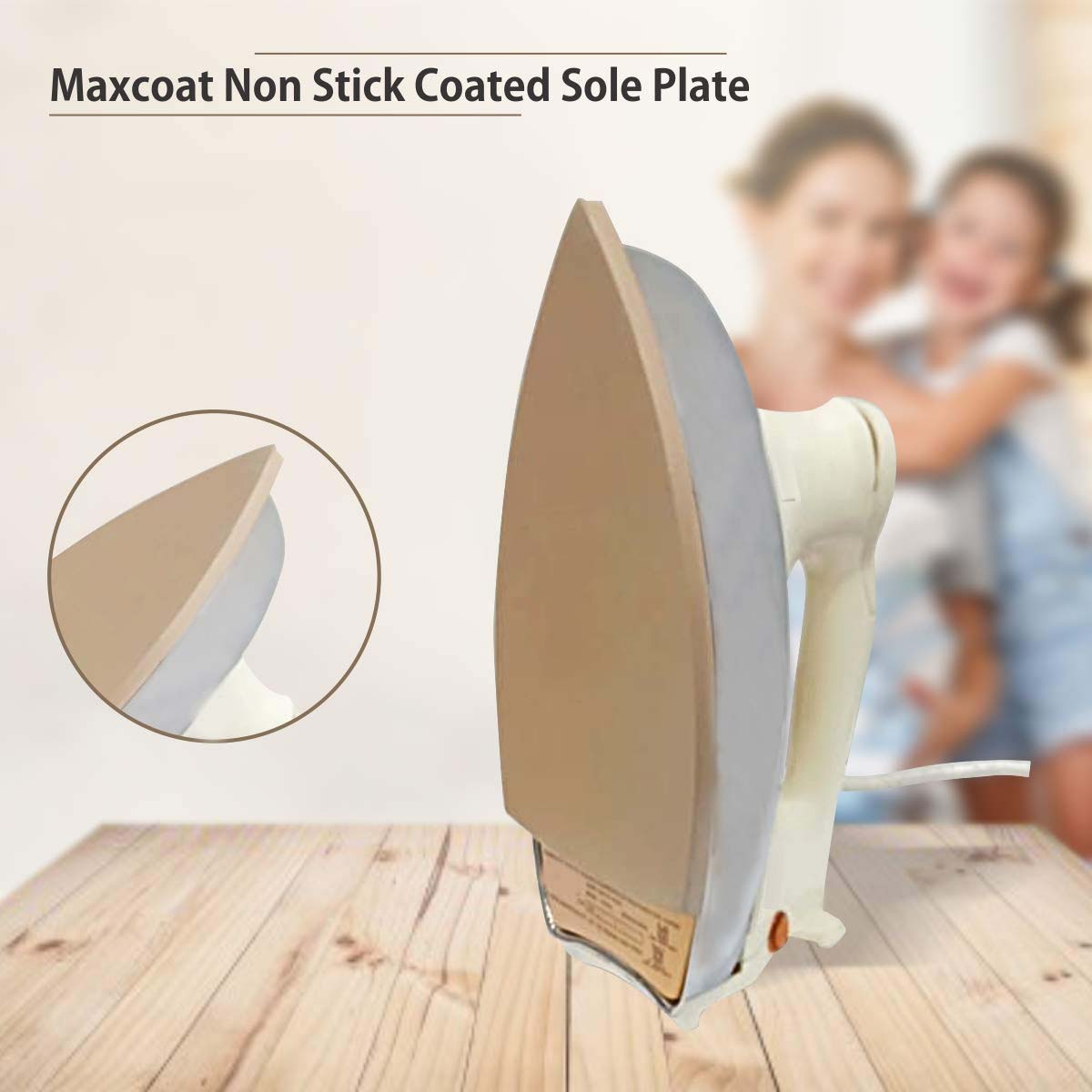 MHI-30 Automatic Dry Iron - 1000W with Stainless Steel Soleplate, Auto Shut-Off & Anti-Drip