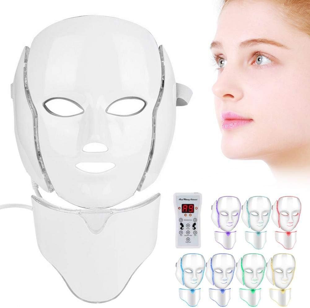 7-LED Whitening Face Mask | Advanced Optical Therapy for Radiant Skin | White/Black | 230x200mm
