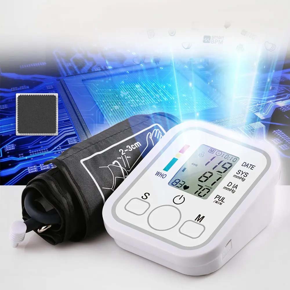 Digital Tensiometer - Automatic Arm Blood Pressure Monitor with Heart Rate Measurement, Professional Medical Equipment
