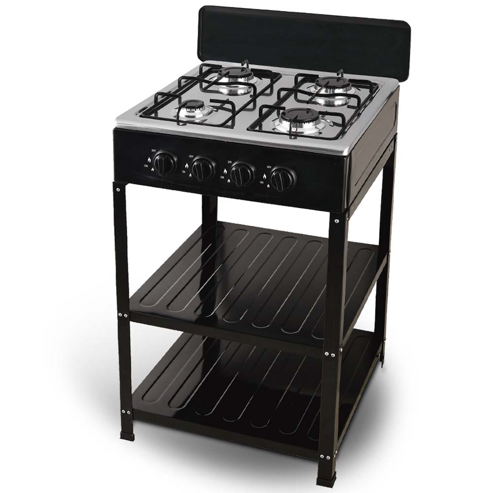 4-Burner Outdoor Gas Stove with Detachable Legs - Portable Cooking Stove for Camping, Patio, RV & Backyard BBQs