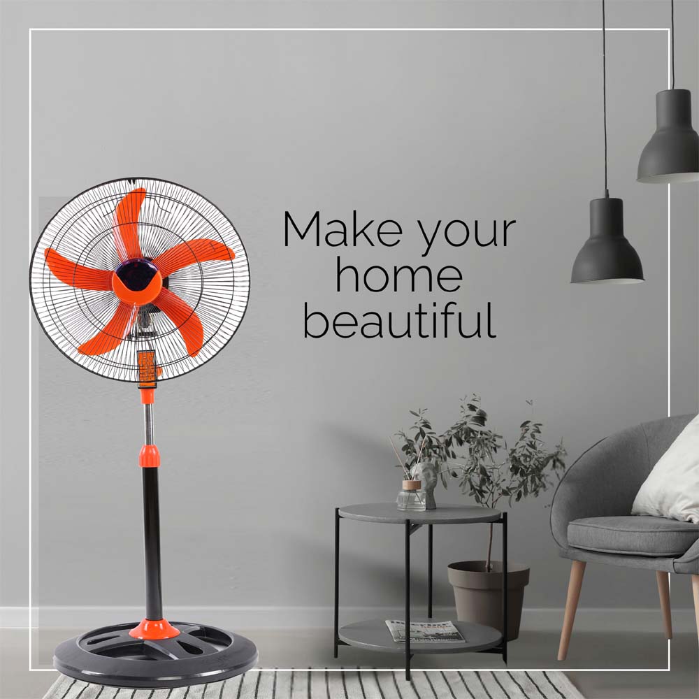 MSFV-1820 18" Luxury Stand Fan - 5-Speed Remote Control, Ultra-Quiet 25dB, Adjustable Height for Home/Office
