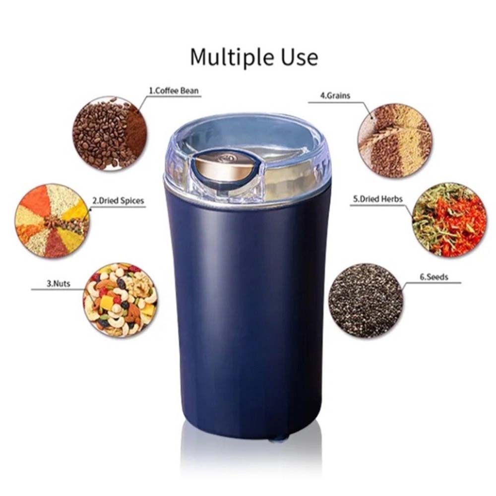 Small Stainless Steel Coffee Grinder - Powerful Electric Spice & Coffee Bean Grinder for Home, Compact & Multi-Purpose