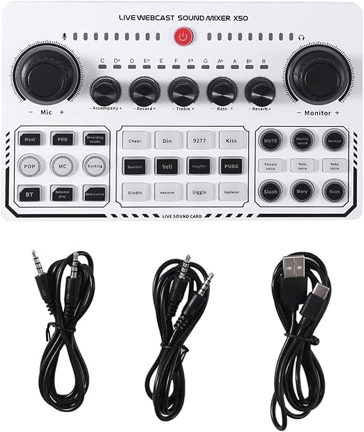 X50 Live Professional Recording Studio Sound Card – USB Sound Card & Live Broadcast Audio Mixer Interface | Perfect for Podcasts, Streaming, and Music Production | Studio-Quality Audio