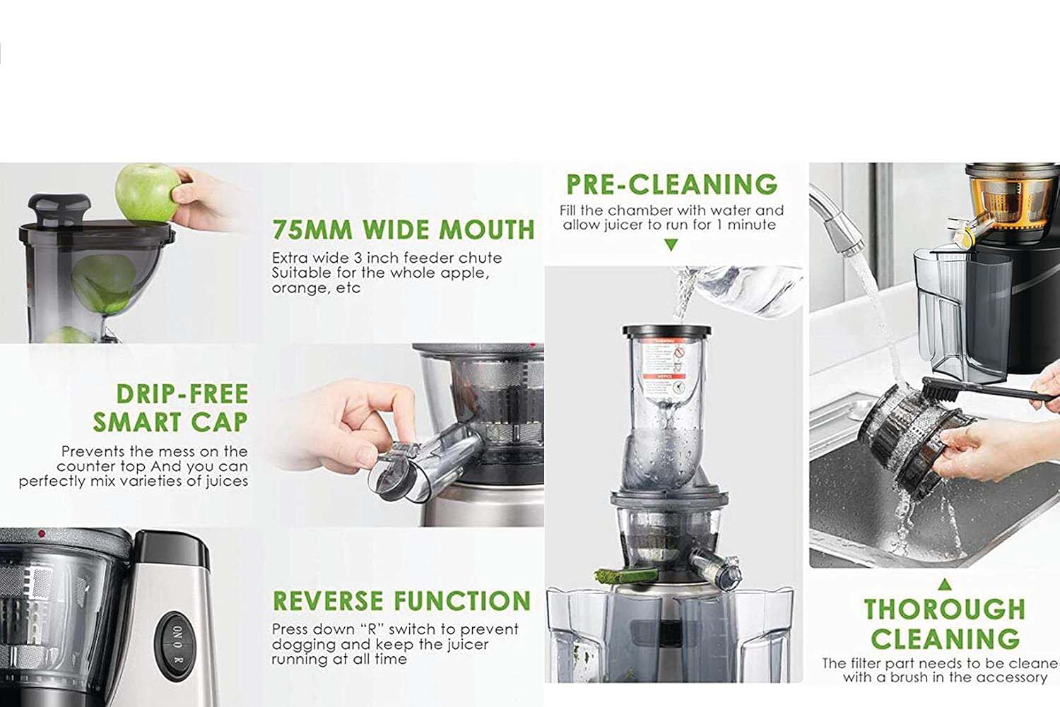 Cold Pressed Whole Slow Juicer Machine | 48 RPM Slow Pressed Juicer | 240-Watt Powerful Motor for All Fruits and Vegetables