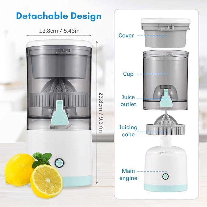 Electric Orange Juicer – Portable, Hands-Free Citrus Juicer for a Variety of Fruits, USB Powered with Easy Maintenance