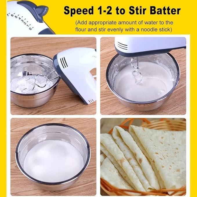 Hand Food Automatic Mixer | 7-Speed Egg Beater | Flour, Bread, Blenders for Cake Baking at Home