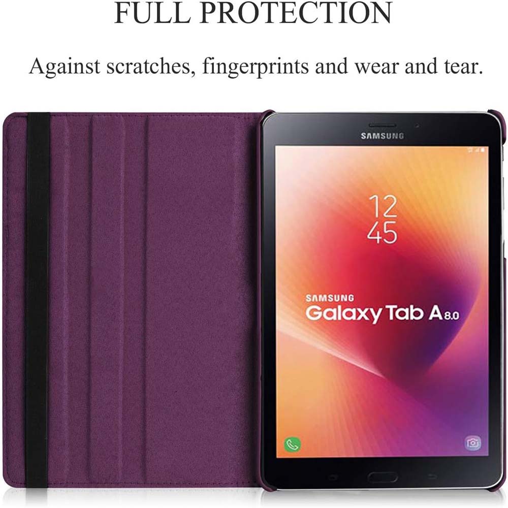 360° Rotating PU Leather Cover Compitable for Galaxy Tab A 8.0" 2017 Case - w/Auto Wake/Sleep for SM-T380/T385 (Multi)