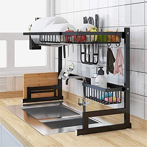 Over Sink Kitchen Shelf Storage Holders | 65/85cm Stainless Steel Organizer for Dish Drying & Kitchen Essentials
