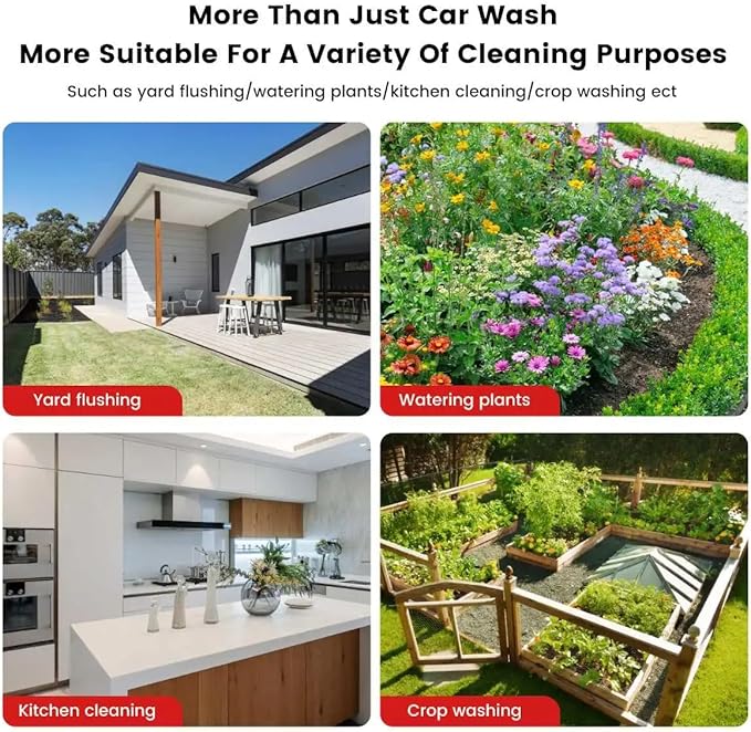 20000mAh Cordless High Pressure Washer Spray Gun | Car Wash and Cleaning Machine | Compatible with Makit 18V Battery