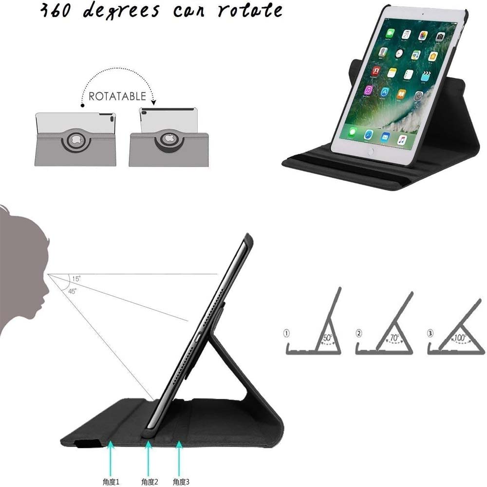360° Rotating Case for iPad 10.2/10.5 - Auto Sleep/Wake Stand Cover with Multi-Angle Viewing (Multi Colour)
