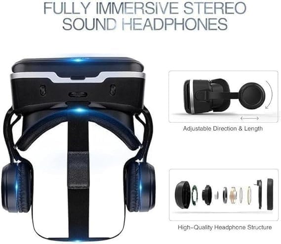 3D VR Glasses for Mobile Phone – Virtual Reality Headset with Anti-Blue Light Protection | Compatible with iPhone & Android (5.0-7.2 Inch) | PC Entertainment & Immersive Experience