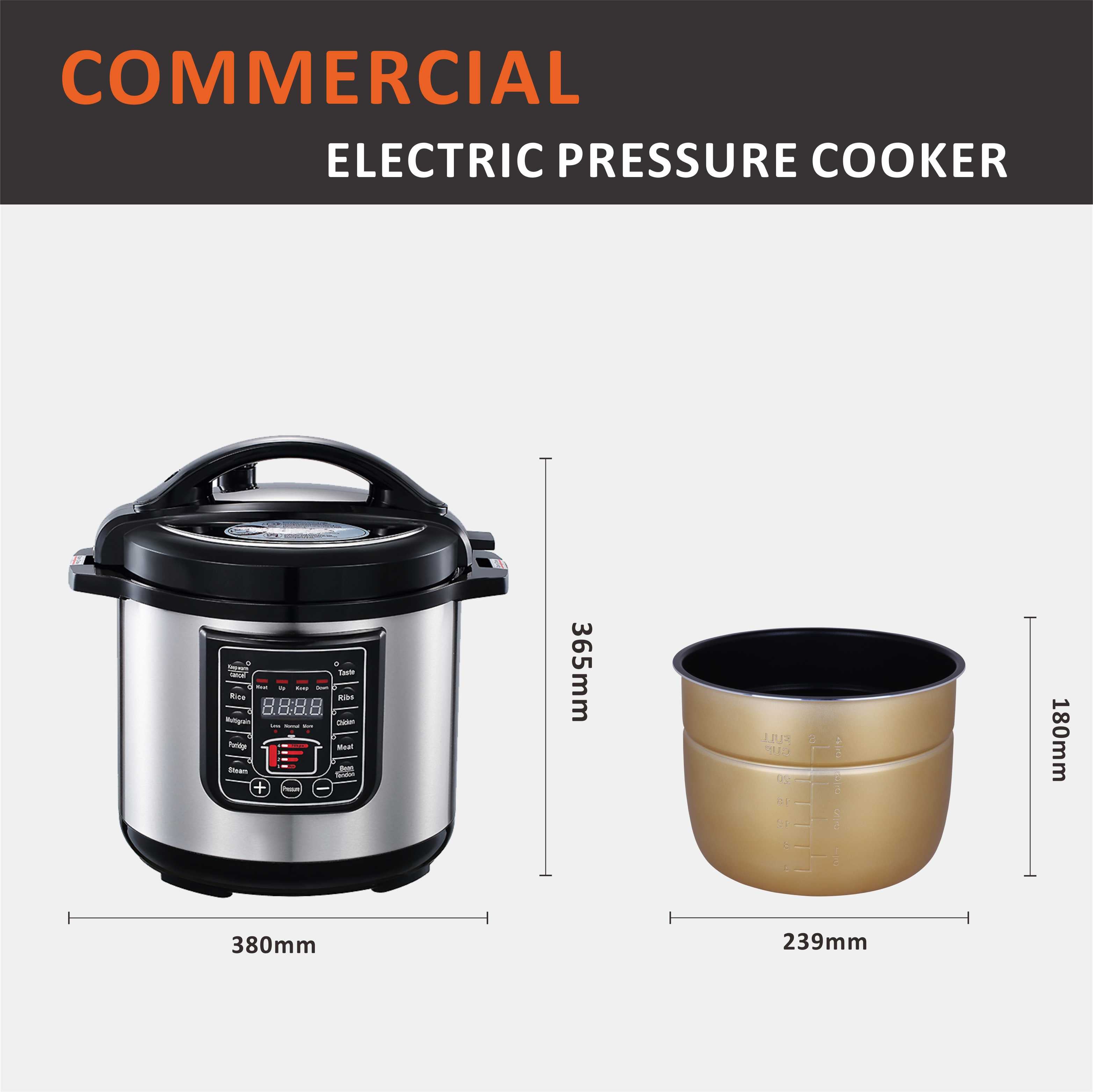 6L Smart Digital Pressure Cooker - Non-Stick, Multi-Function Electric Rice Cooker with Microwave & Stainless Steel Design