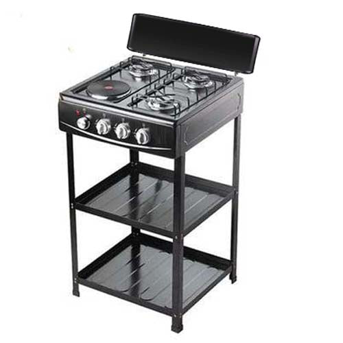 4-in-1 Gas Stove: 3 Burner + Hot Plate with Stand – Durable & Efficient Cooking Solution