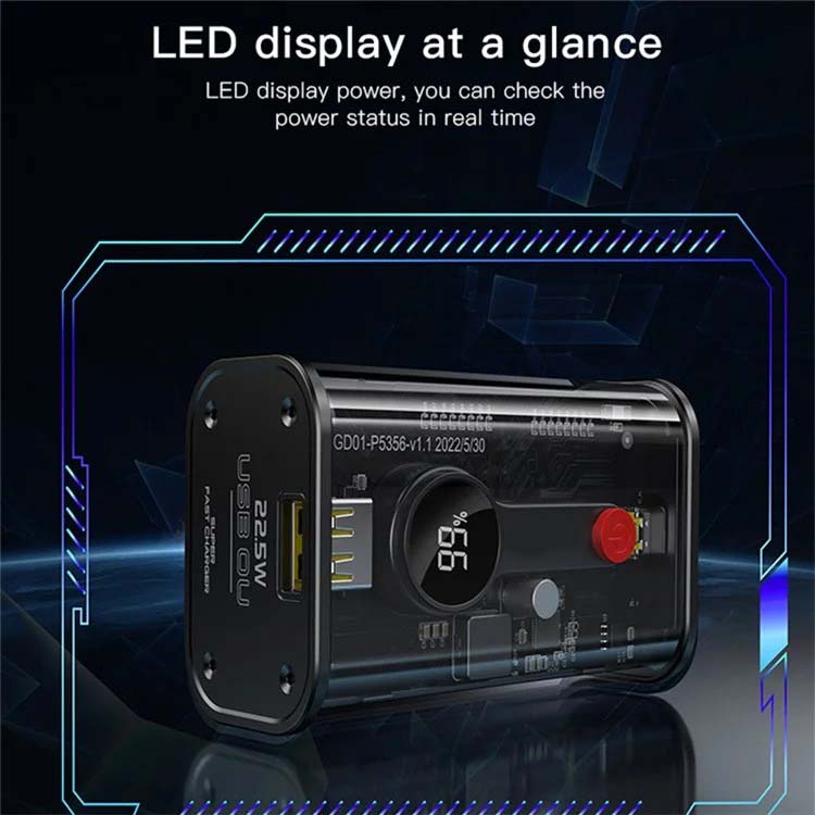 YP35 10000mAh Fast Charging Power Bank – LED Display Phone Charging Station