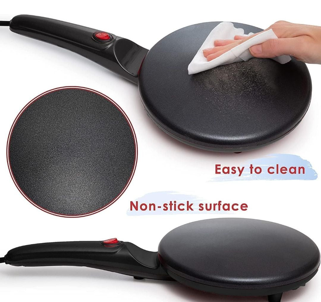 Electric Pancake & Crepe Maker with Auto Power-Off | Non-Stick Hot Plate Cooktop with Automatic Temperature Control | Perfect for Pancakes, Crepes, Omelets, and More