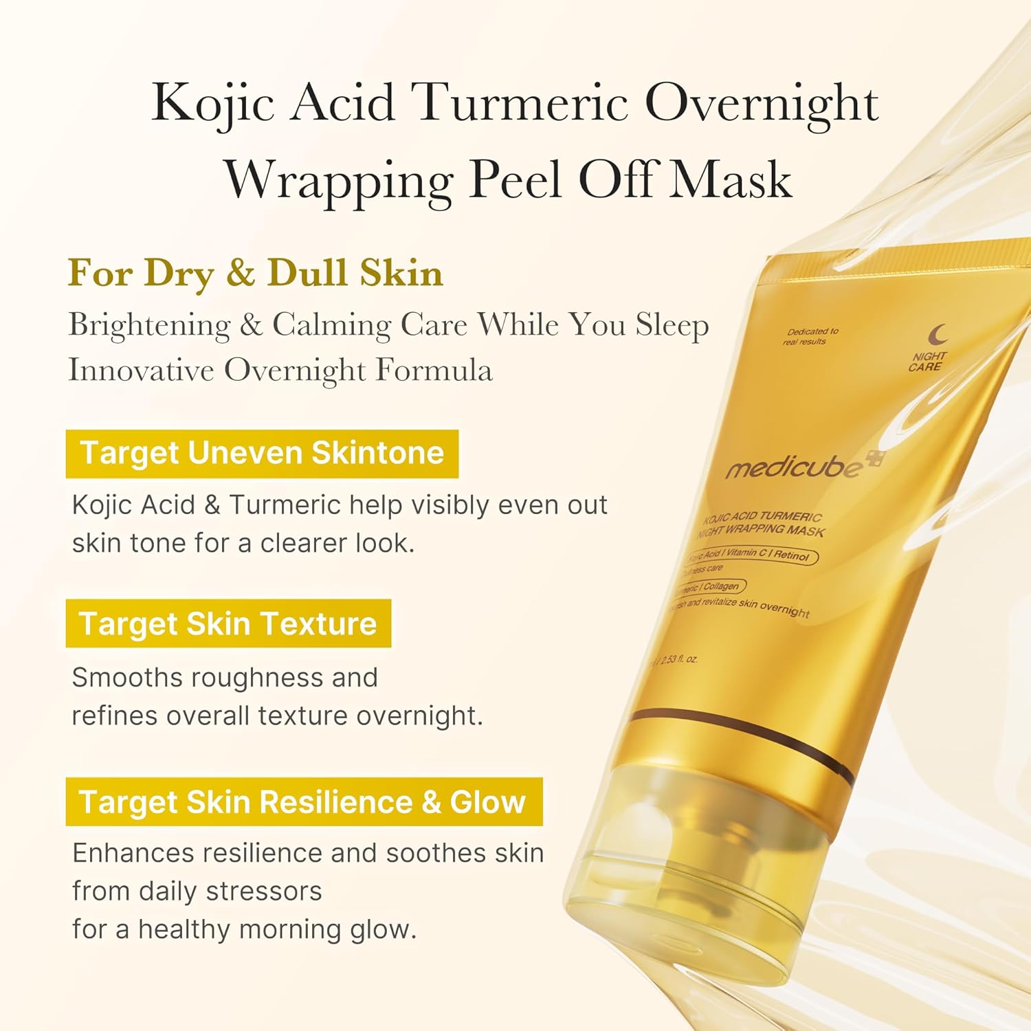 Medicube Turmeric Overnight Wrapping Peel Off Mask | ميديكوب قناع الكركم الليلي القابل للتقشير