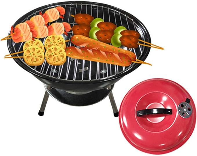 Large Charcoal Barbecue with Wheels and Stainless Steel Grill | Perfect for Family BBQ Parties Outdoors