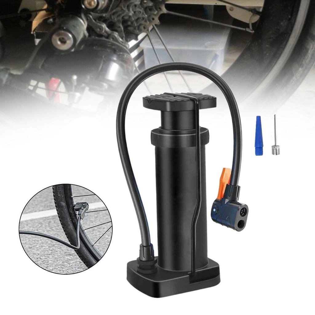 Portable Mini Foot Pump for Bikes, Motorcycles, and Electric Cars | High-Pressure Aluminum Alloy Air Inflator with Foot Pedal | Compact and Durable Design | Ideal for Bicycles, Motorcycles, and Outdoor Use