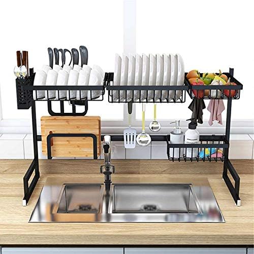 Over Sink Kitchen Shelf Storage Holders | 65/85cm Stainless Steel Organizer for Dish Drying & Kitchen Essentials