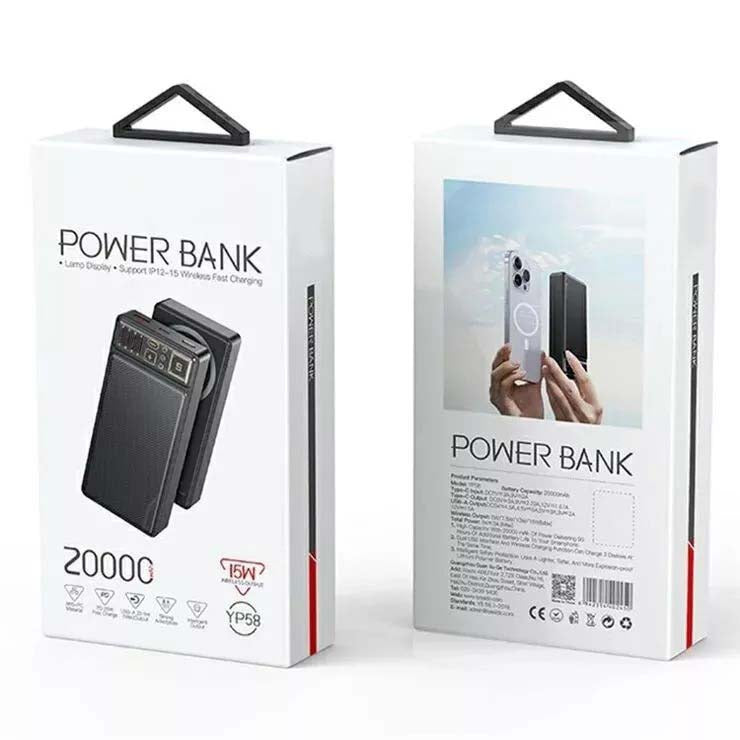 YP58 20000mAh Magnetic Power Bank – USB-C + USB Battery Pack
