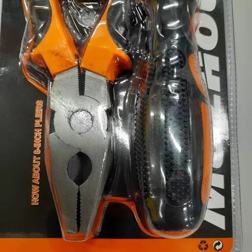 12-Piece Tool Kit | Compact Screwdriver Tool Set with Pliers, Wrenches, and Bits | Versatile DIY Maintenance Set for Home, Car, and Office