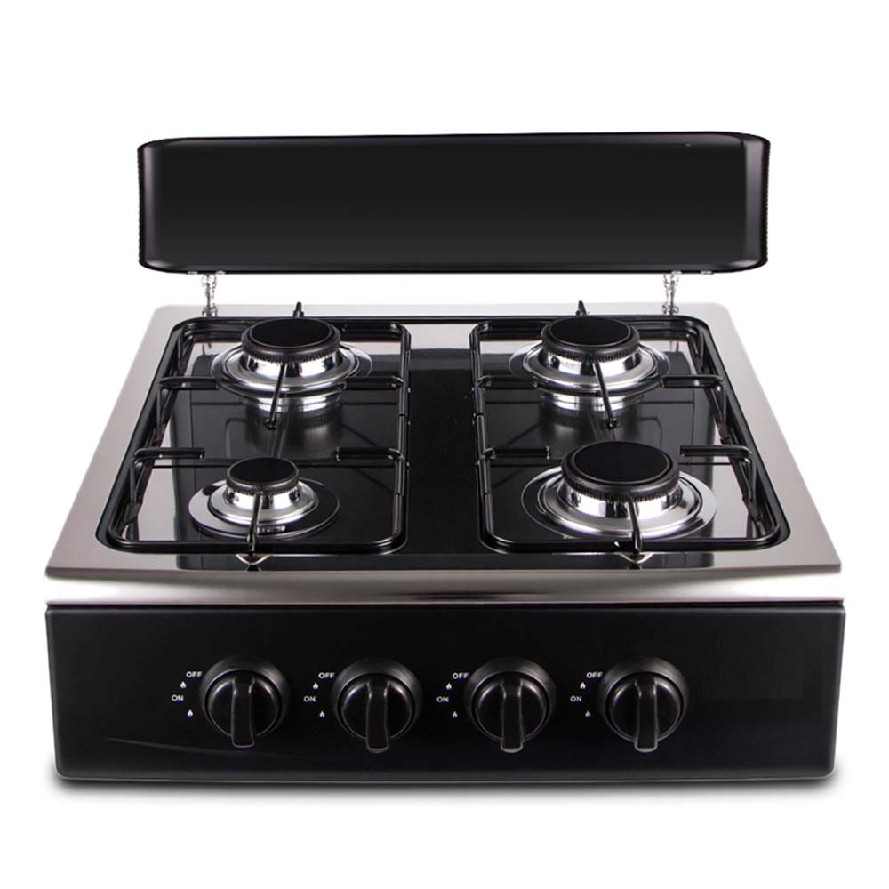4-Burner Outdoor Gas Stove with Detachable Legs - Portable Cooking Stove for Camping, Patio, RV & Backyard BBQs