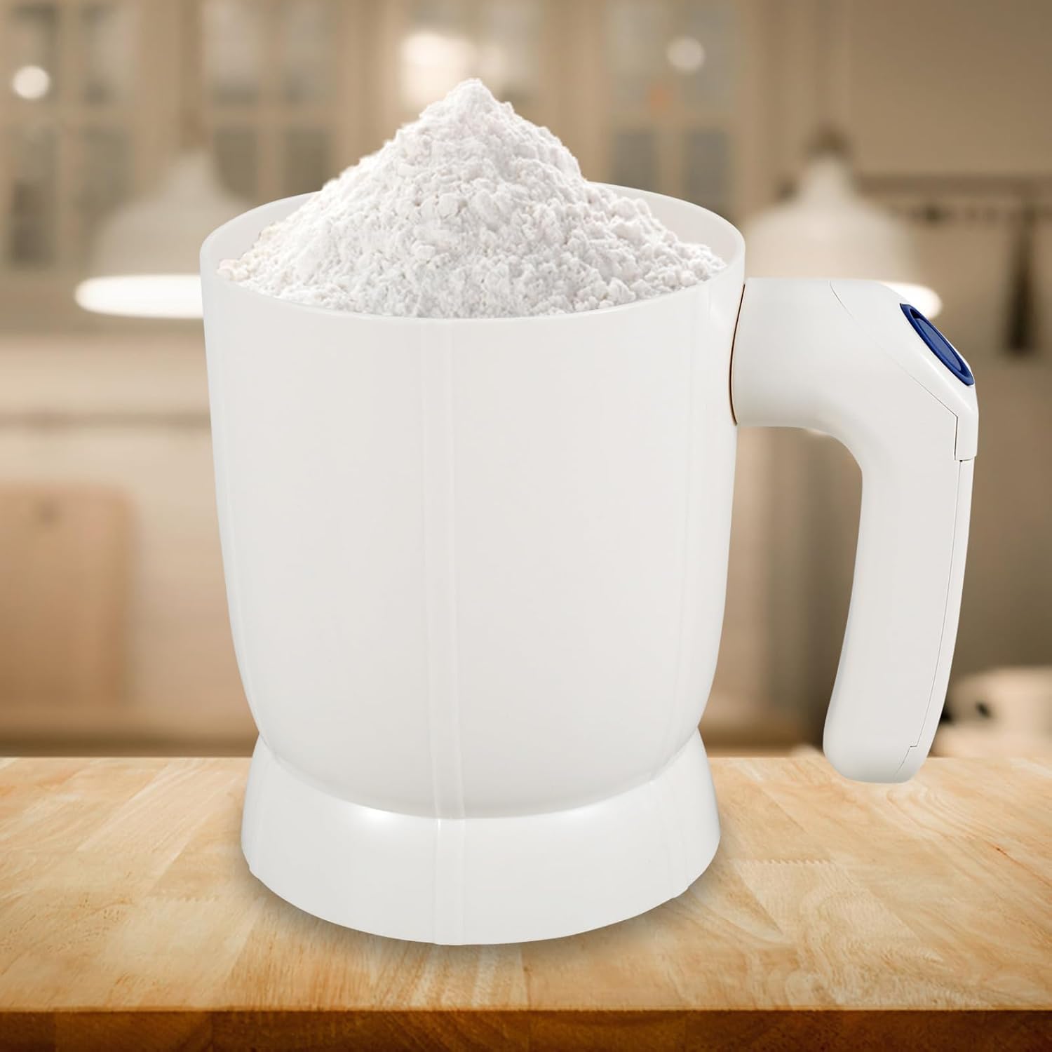 Electric Flour Sifter – Battery-Operated Steel Mesh Sieve for Effortless Baking and Pastry Making