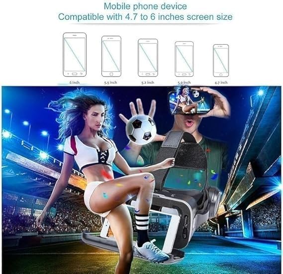 3D VR Glasses for Mobile Phone – Virtual Reality Headset with Anti-Blue Light Protection | Compatible with iPhone & Android (5.0-7.2 Inch) | PC Entertainment & Immersive Experience