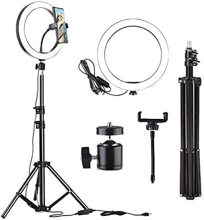 13-Inch Ring Lights Photography Lighting Kit | Essential YouTube & TikTok Equipment | Includes Ringlight, Tripods, Phone Holders, USB Powered