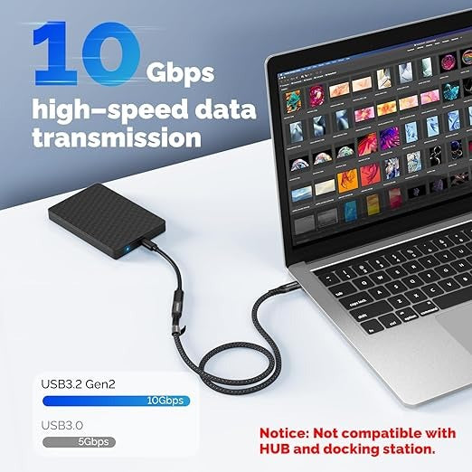 6ft USB C to USB Type C Cable, 60W PD Quick Charger Cable - 2 Meter Fast Charging and Data Sync Cable compitable for All USB-C Devices