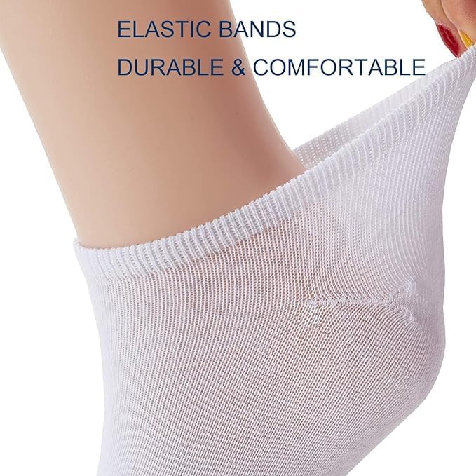 12 Pairs Ultra Thin Breathable Ankle Socks for Men & Women - Cool Summer Comfort Low Cut Socks (White)