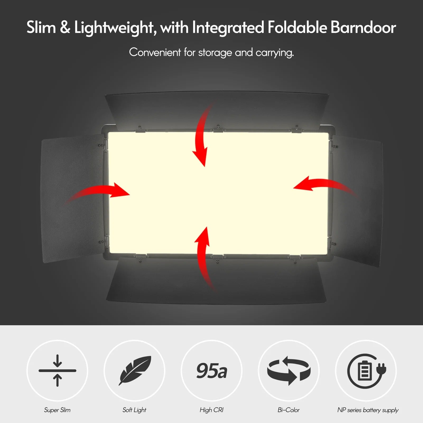 LED-800 LED Video Light – Professional Photography Light Panel for Studio and On-Location Shooting