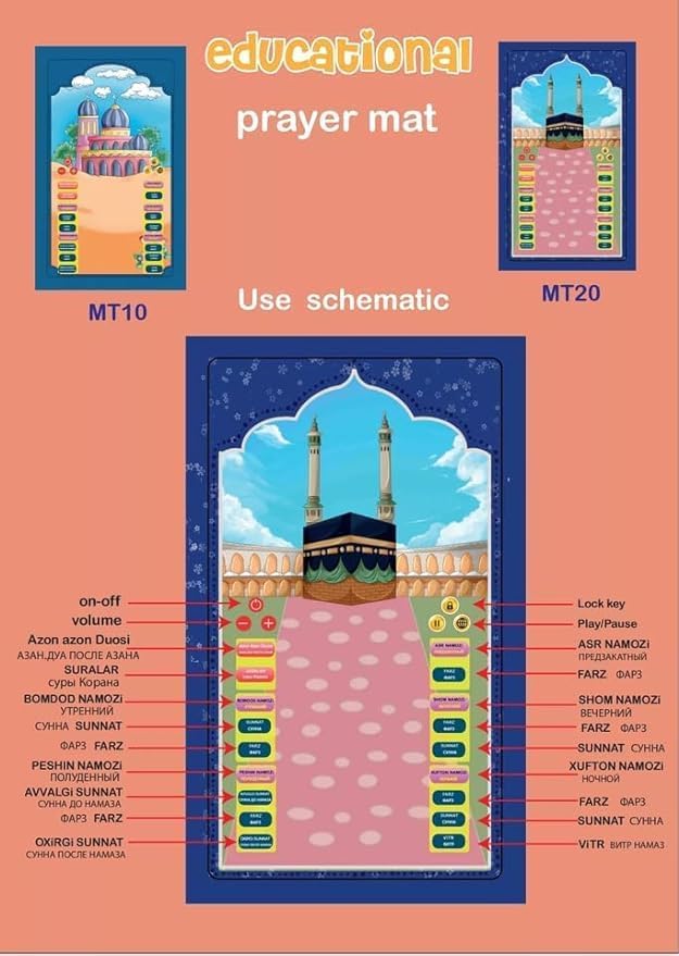 Islamic Electronic Smart Prayer Mat for Kids – Engaging Interactive Learning in 10 Languages