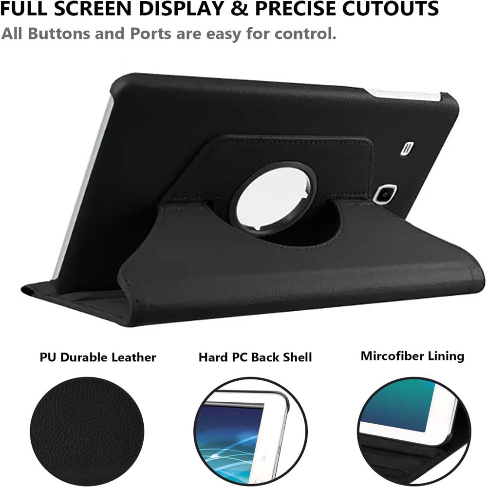 360° Rotating Stand Cover Compitable for Galaxy Tab A 7.0" 2016 Case -  SM-T280/T285, Full Protective PU Leather Case (Multi)