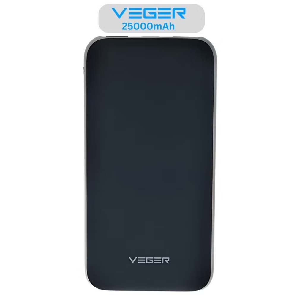 VEGER 25000mAh Power Bank 92.5W high-speed portable charger with Micro cable for iPhone, Samsung, iPad & more. Model V11W.