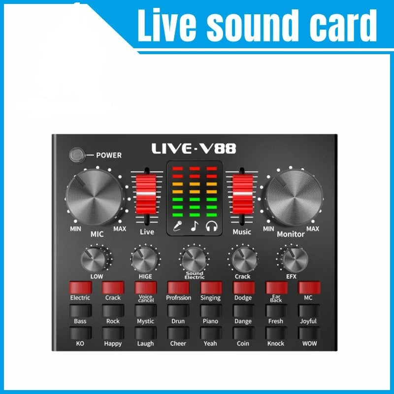 V88 Live Sound Card Mixer – USB External Sound Card for Mobile Phone with Anchor Network Interface Type