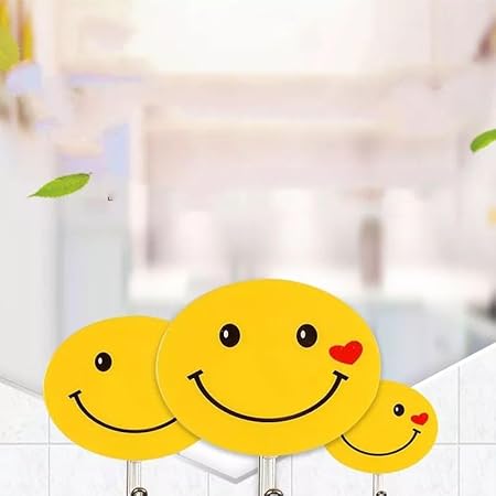 Wall Hanging Hook Set | 9-Piece Emoji Face Hooks with Strong Poster Adhesive