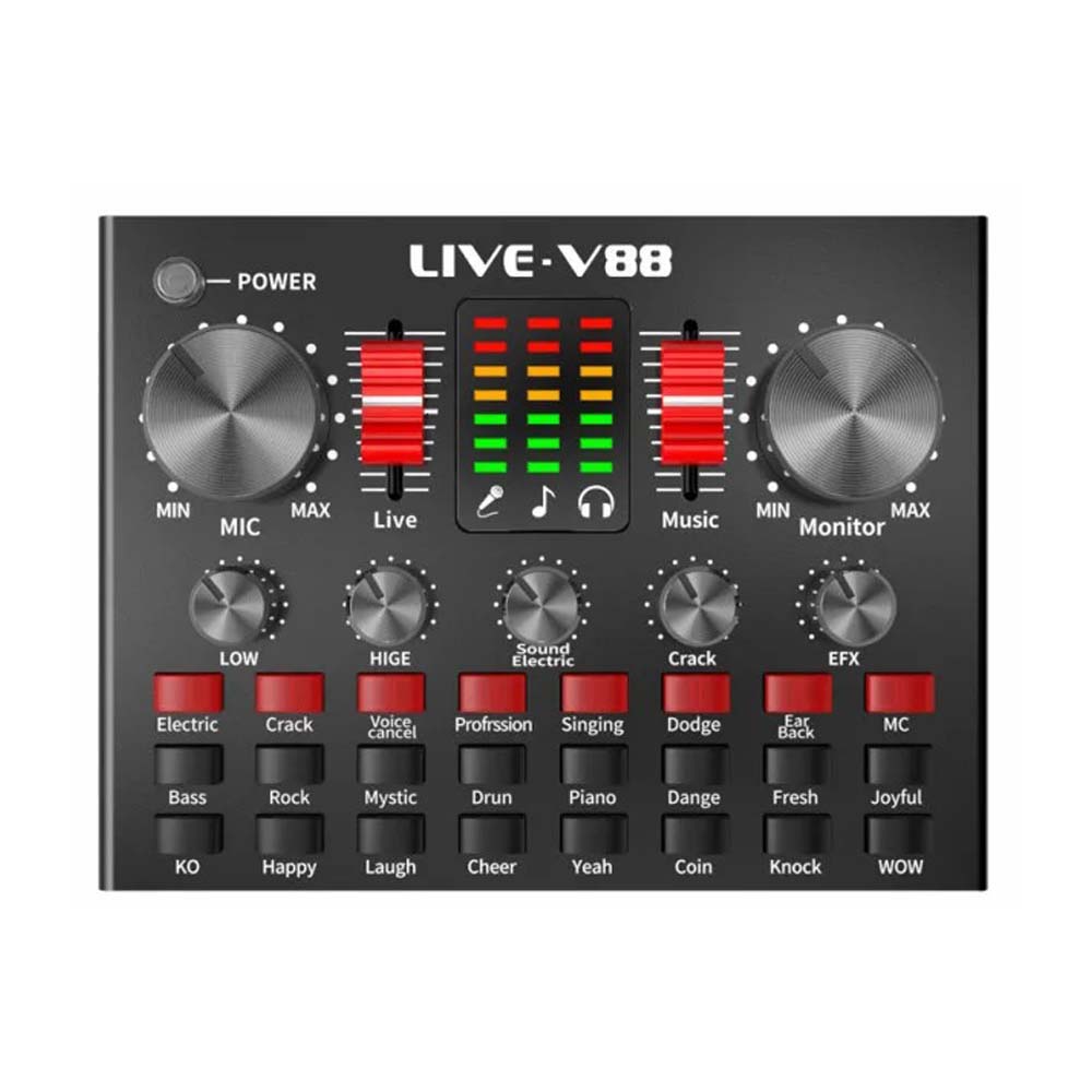 V88 Live Sound Card Mixer – USB External Sound Card for Mobile Phone with Anchor Network Interface Type