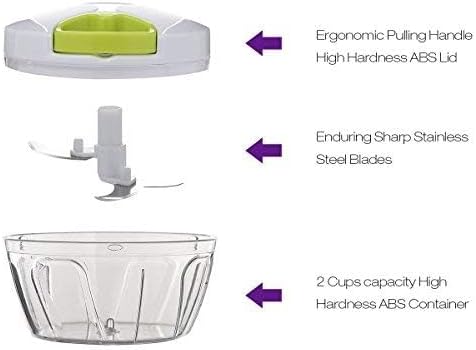 Easy Spin Cutter Hand Chopper | The Ultimate Onion, Garlic, and Vegetable Cutter | Effortless Manual Food Chopper for Quick and Easy Meal Prep