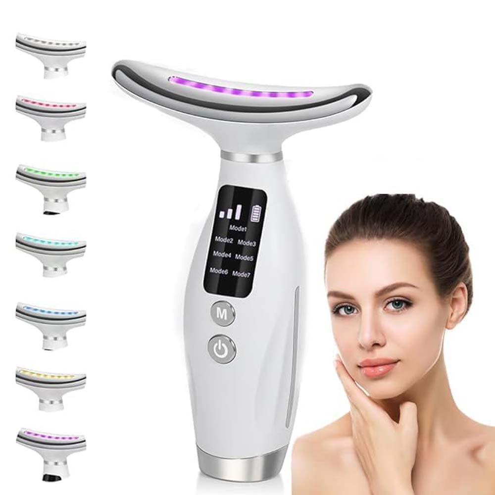 7-Colour LED Light Therapy Facial Massager - Anti-Aging, Skin Tightening & Slimming Wand for Face, Neck & Eyes
