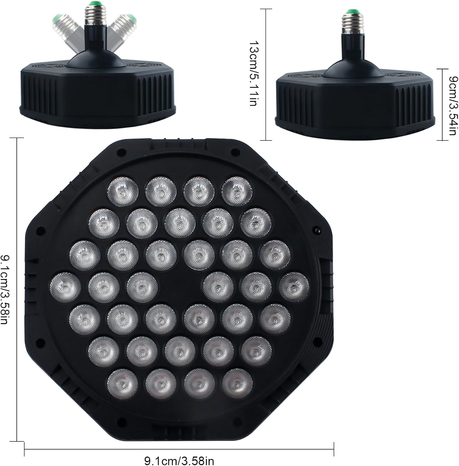 36 LED E27 RGB Party Lights with Remote - 7 Color Modes for DJ, Stage, Halloween & Christmas Decor