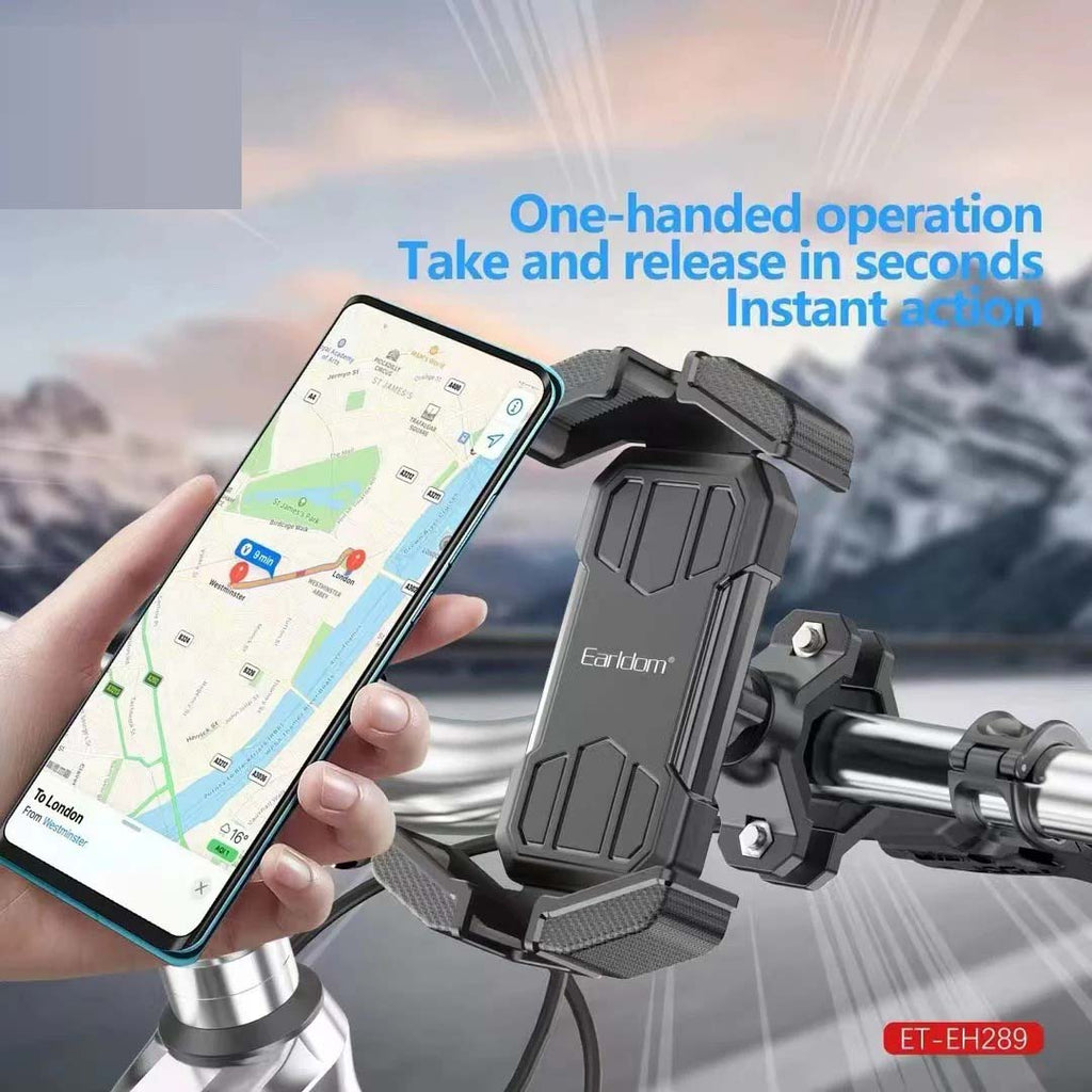 Universal Bike Mobile Stand (ET-EH289) | Adjustable Smartphone Holder for Bicycles, Motorcycles, and Bikes | One-Hand Operation, Multi-Perspective Adjustment, and Stable Clip Design