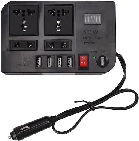 300W Car Inverter | Advanced 12V DC to AC Vehicle Transformer | Power Tablets, Laptops, and More On the Go